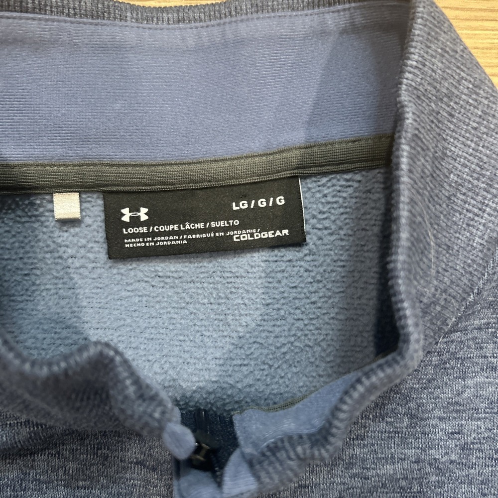 Under Armour ColdGear Pullover Mens Large Blue Golf Athletic Snap Mock - Picture 3 of 7